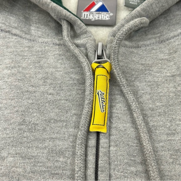 Oakland Athletics A’s MLB Majestic Big & Tall Full Zip Gray Sweatshirt Men’s - Picture 4 of 13